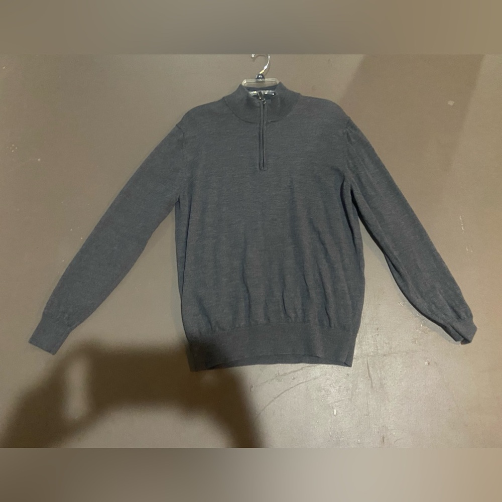 Untucked wool pull over quarter zip